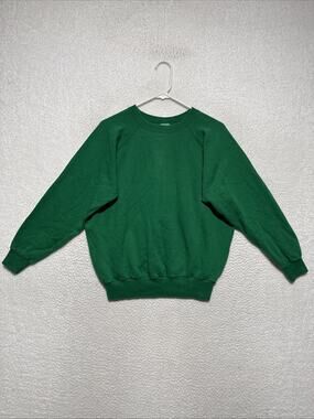 VTG 80’s Action Brand Green Blank Crewneck Women’s Size XL